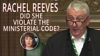 Lindsay Hoyle states Rachel Reeves violated the Ministerial Code in a fiery speech #budget2024