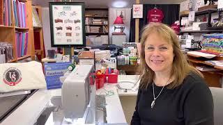 Demonstrating the BERNINA Jean #8 foot.  Margaret from University of Sewing demos the #8 Jean foot.