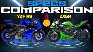 2025 Yamaha YZF R9 ️ Kawasaki ZX6R | Quick Specs Comparison | Which one would you buy?