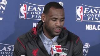 LeBron James reps Liverpool and talks workplace happiness