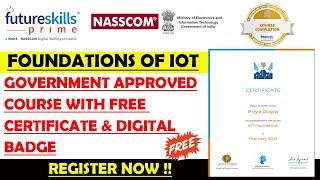 NASSCOM Free IOT Course with Certificate | Internet of Things Government Badge and Certification