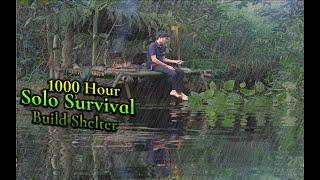 1000 Hours of Survival in the Rainforest: Building a Bamboo Shelter, Fishing, and Cooking outdoor