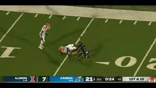 Great Play Made By Luke Grimm To Get The Jayhawks Into Illini Territory!!!