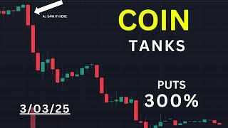 COIN Tanked Today, What Did Trade Algo's A.I See In The Early Market?