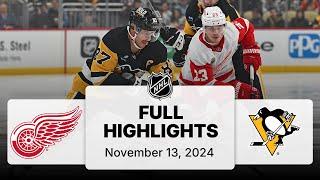 NHL Highlights | Red Wings vs. Penguins | November 13, 2024