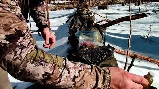 grilling in the wood and checking on a ground blind