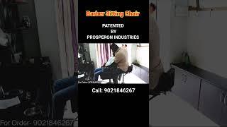 World first barber sitting salon chair on which he can sit and work easily