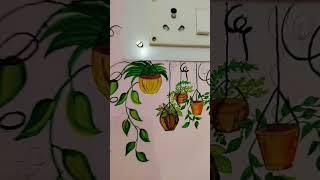 Easy art work ideas on wall # viral# trending song # painting 🪄# yt shorts # share