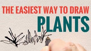 How to draw plants in one minute/Sketching tutorial/Start from simple