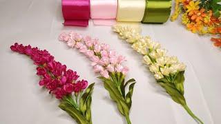 DIY| How To Make satin Ribbon Flower | flower Bouquet #satinribbonflowers