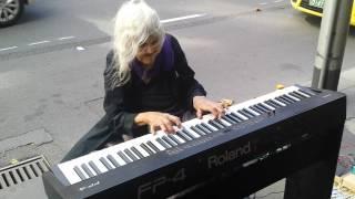 Natalie: Iconic Melbourne Piano Street Performer. [Untitled original piece.] (21/1/2014)