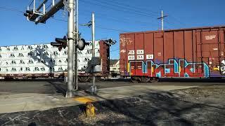 WSOR 4173 And WAMX 6030 And 6025 Leads A Freight Train In Waukesha