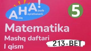 5 sinf matematika mashq daftari 213 bet