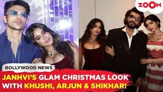 Janhvi Kapoor STUNS in red mermaid gown at Christmas Bash with Khushi, Arjun & BF Shikhar