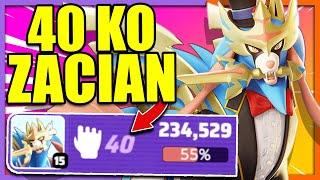 Zacian KO RECORD!! 40 KO's and 234,000+ DAMAGE | Pokemon Unite