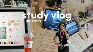 Study Vlog  Uni Diaries, GRWM, Study with Me, Overnight Oats, Cafe, etc.