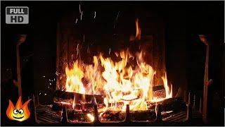 Crackling Fireplace with Thunder, Rain and Howling Wind Sounds (HD)