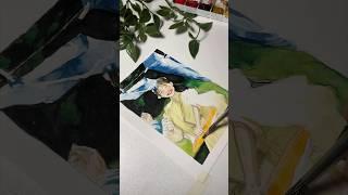 watercolors portrait painting #drawing #beautifulgirl #sketching