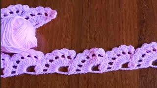 Super Easy Ribbon Lace Crochet Based on Fluffy Posts 🩷🩷🩷for beginnersشريط كروشيه دانتيل سهل للغاية