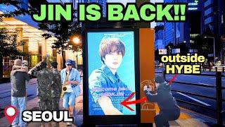 Night Before BTS JIN Comes Back ‍ Walking around HYBE Building, Seoul