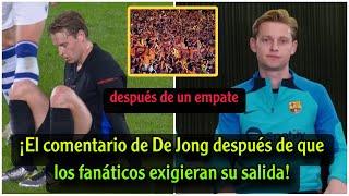 De Jong responde a la afición del Barcelona tras exigir su marcha tras el empate con Celta de Vigo