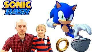 Видеоигра ЁЖИК СОНИК и его забег!! Даник и папа играют вместе  Sonic the Hedgehog