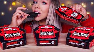 ASMR PAQUI ONE CHIP CHALLENGE *WORLD'S HOTTEST CAROLINA REAPER PEPPER* EATING SOUNDS 먹방 MUKBANG