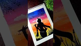 Easy Shri Krishna painting: Tutorial ️ #shorts