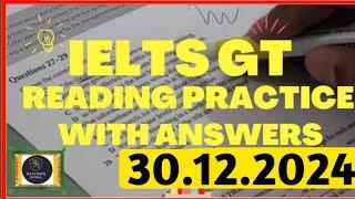 General Reading Practice Test 2024 | 30.12.2024 | Recent IELTS Reading Test 2024