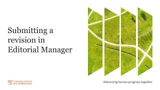Submitting a revision in Editorial Manager