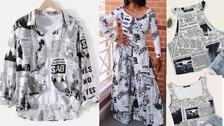 Newspaper Printed Dress Designs | Trendy newspaper printed shirts | Syni Fashion Point