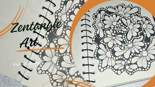 Zentangle flower patterns  | zentangle art by Kainat's doodle