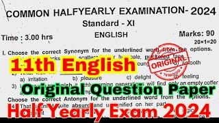 11th english half yearly question paper 2024 | 11th english half yearly important questions 2024