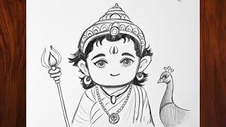 how to draw murugar drawing | lord murugan drawing easy step by step video