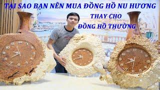 Đồng hồ treo tường | đồng hồ gỗ hương | đồng hồ gỗ nu hương đá hàng đẹp