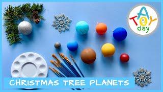 Christmas Tree PLANETS | How to make 3D hanging planets ornaments for kids | 3D solar system for kid