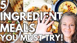 FRUGAL 5 Ingredient Meals Easy Meals for BUSY Nights! Recipes Included! #homemadesimple #easymeals