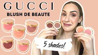 GUCCI BLUSH de BEAUTE | Swatches Fresh Rose, Tender Apricot, Radiant Pink, Rosy Tan, Warm Berry