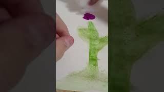 рисуем лаванду красками!️ draw lavender with paints!️