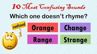 10 Most Commonly Confusing Sounds | English Rhyming Words | Odd One Out
