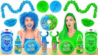 MANGER DES ALIMENTS D'UNE SEULE COULEUR PENDANT 24H || Mukbang Coloré par 123 GO! CHALLENGE