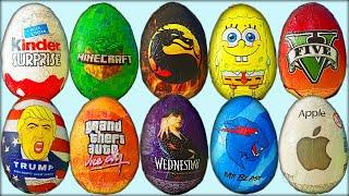 13 Surprise Eggs, Surprise ASMR GTA V Spongebob Mortal Kombat Disney Minecraft