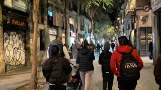 An evening walk through the Gothic Quarter in Barcelona, Spain (February 2024)