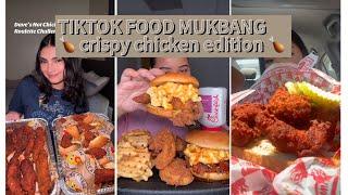 TIKTOK SPICY CRISPY CHICKEN MUKBANGS/FOOD ASMR — wingstop, canes, dave’s hot chicken, chic fil a