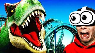 Riding T-REX ROLLER COASTER In VR