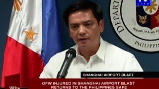 OFW injured in Shanghai airport blast returns to the Philippines safe