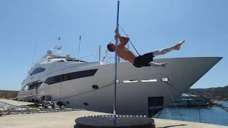 pole sport super yachts Cannes Film Festival Kristian Lebedev | супер тренировка