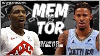 Memphis Grizzlies vs Toronto Raptors Full Game Highlights | Dec 26 | 2025 NBA Season