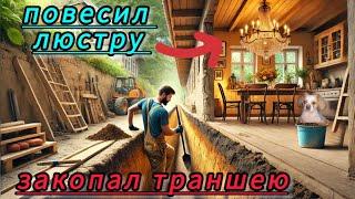 6️⃣0️⃣️ РЕМОНТ В САМОМ РАЗГАРЕ / ЗАКОПАЛ ТРАНШЕЮ У ДОМА / ДОБАВИЛ СВЕТА / ВЛОГ #жизньвгермании