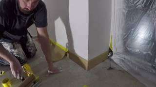 How to mask skirting boards with a 3m handmasker ready to spray with airless or hvlp.